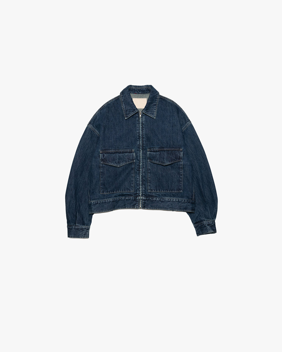 Selvage Denim Zip Jacket -DARK FADE-