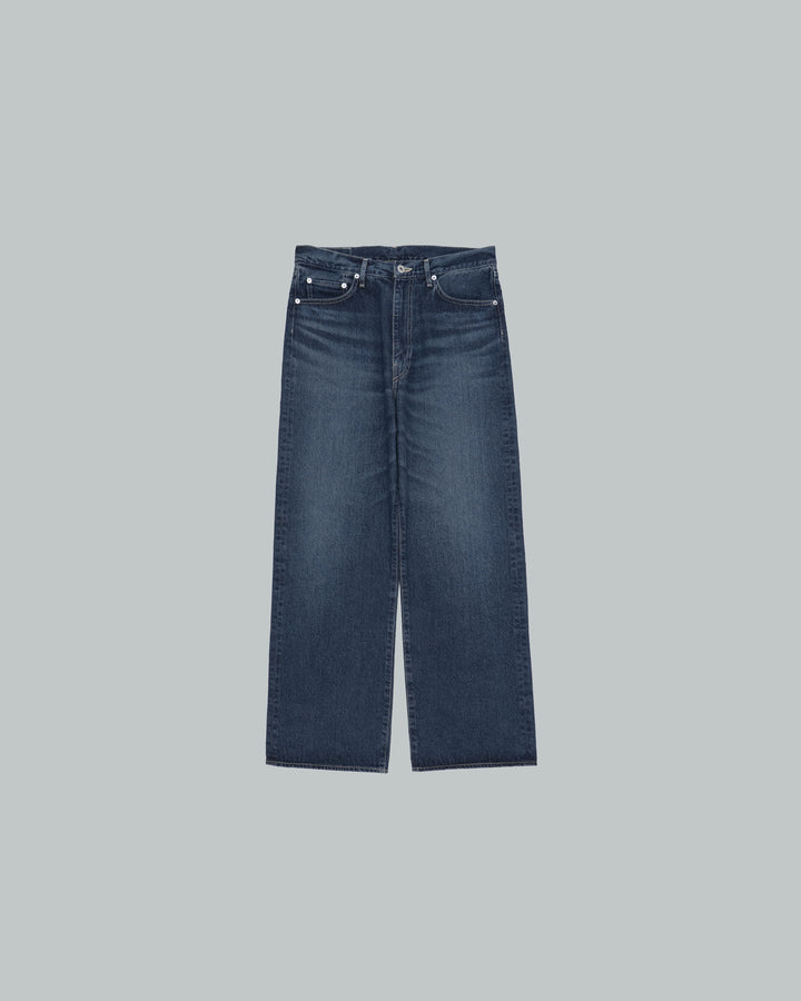 Recycled Cotton Denim Five Pocket Wide Straight Pants