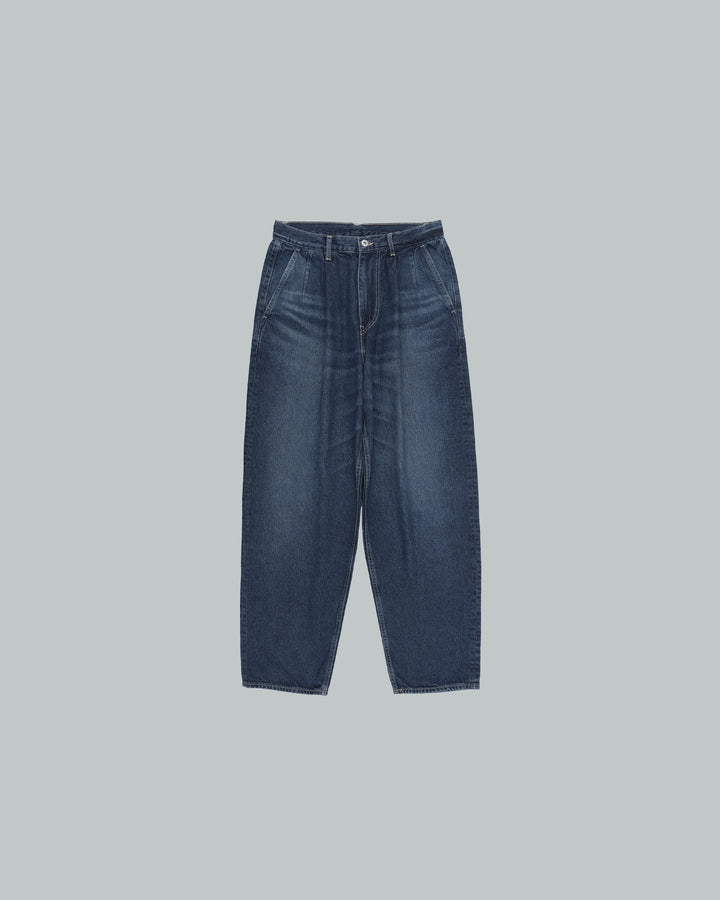 Recycled Cotton Denim Two Tuck Tapered Pants