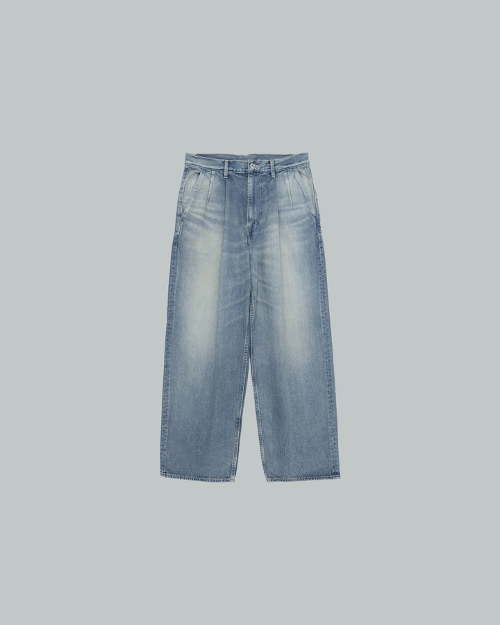 Recycled Cotton Denim Two Tuck Pants