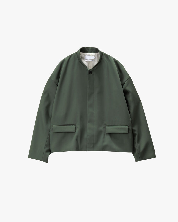 Techno Wool Nylon Stand Collar Short Jacket