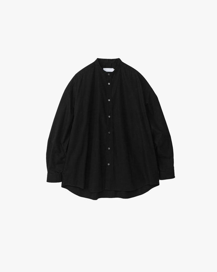 High Count Broad L/S Oversized Band Collar Shirt