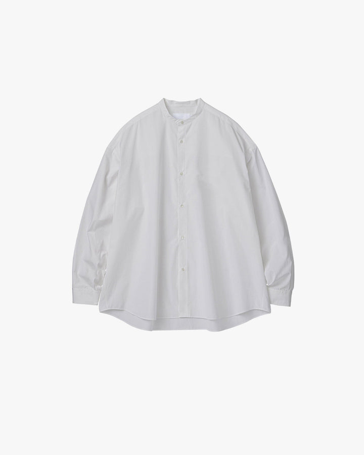 High Count Broad L/S Oversized Band Collar Shirt