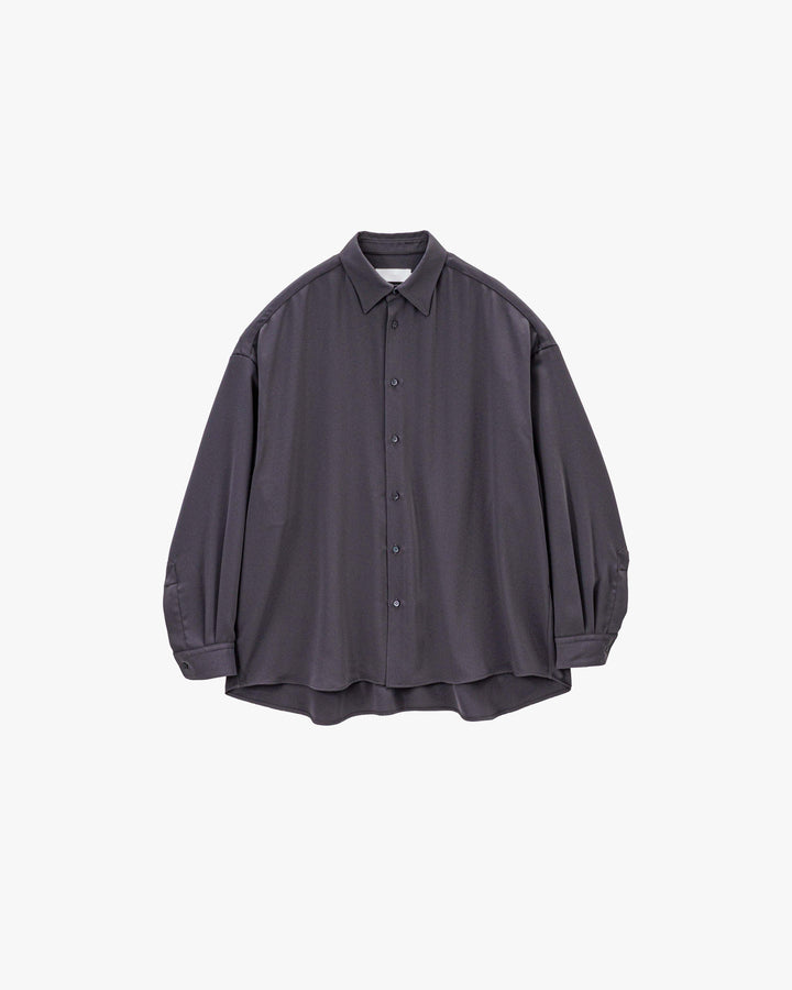 Satin Oversized Band Collar Shirt