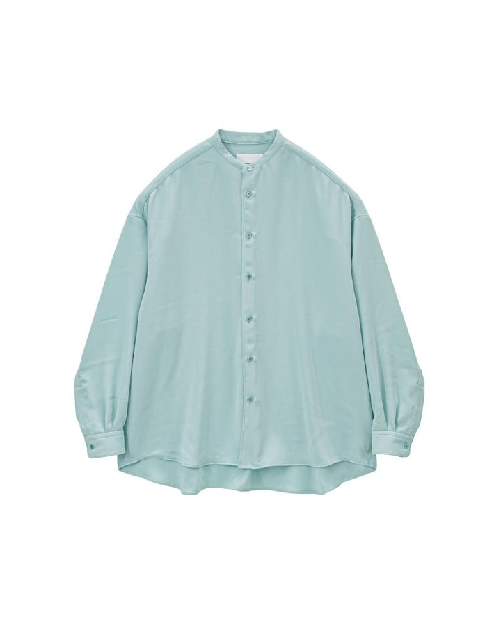 Satin Oversized Band Collar Shirt