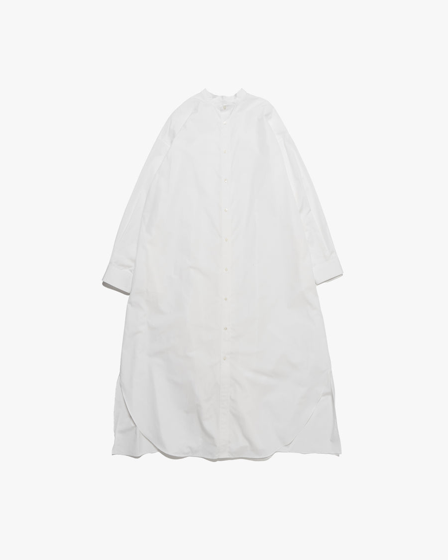 High Count Broad Oversized Band Collar Shirt Dress