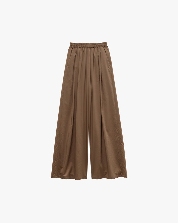 Silicon Poplin Two Tuck Easy Wide Pants