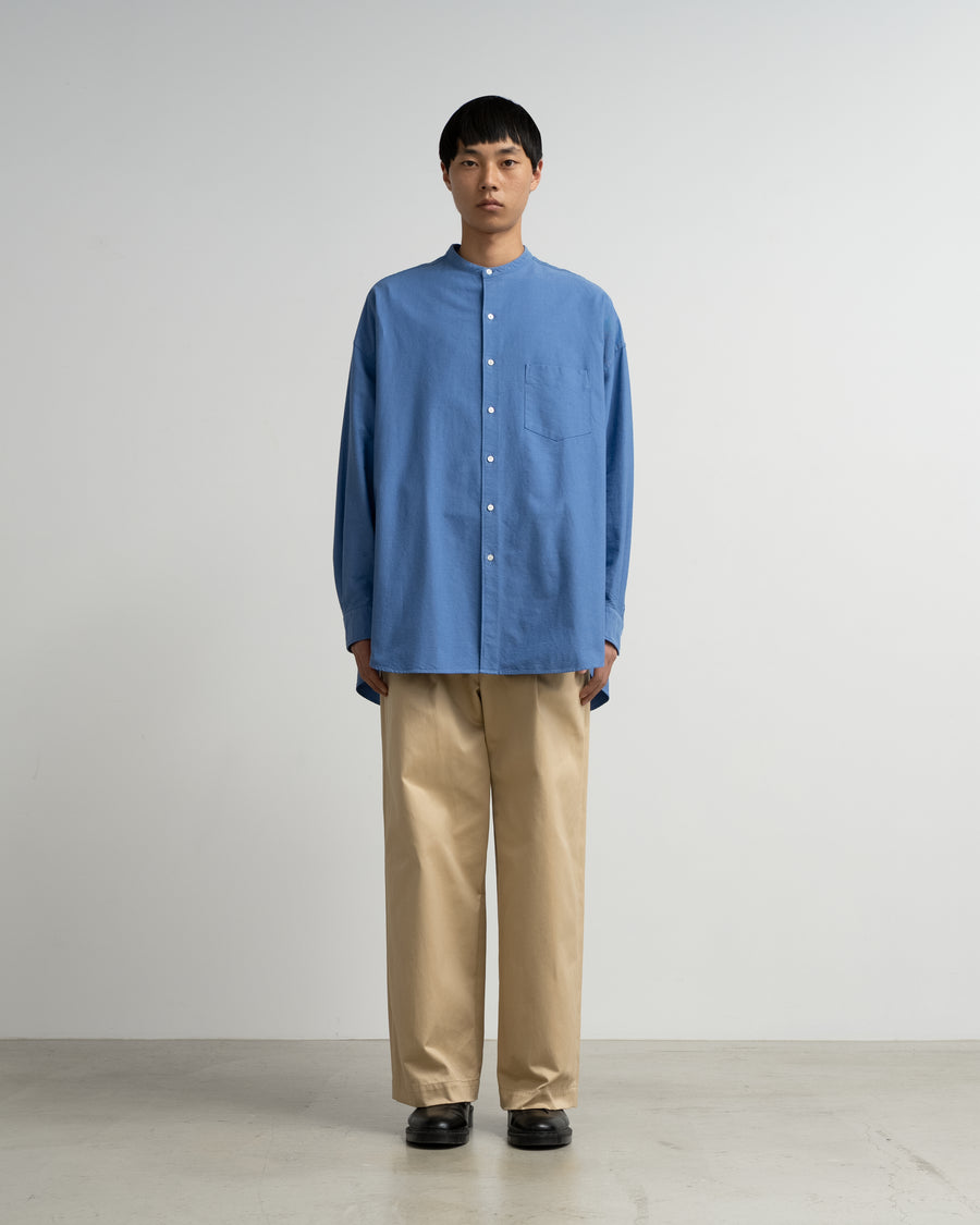 Oxford L/S Oversized Band Collar Shirt