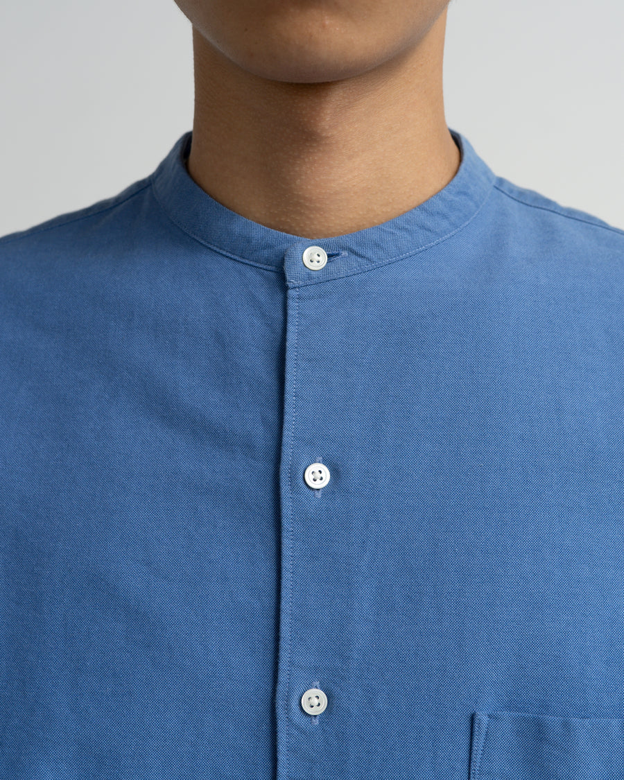 Oxford L/S Oversized Band Collar Shirt