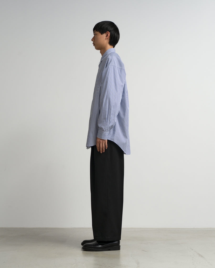 Broad Stripe L/S Oversized Regular Collar Shirt