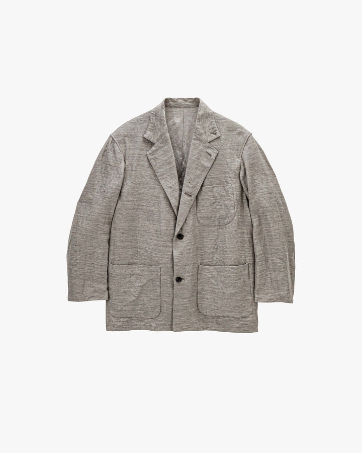 Linen Cupro Back Satin Work Jacket