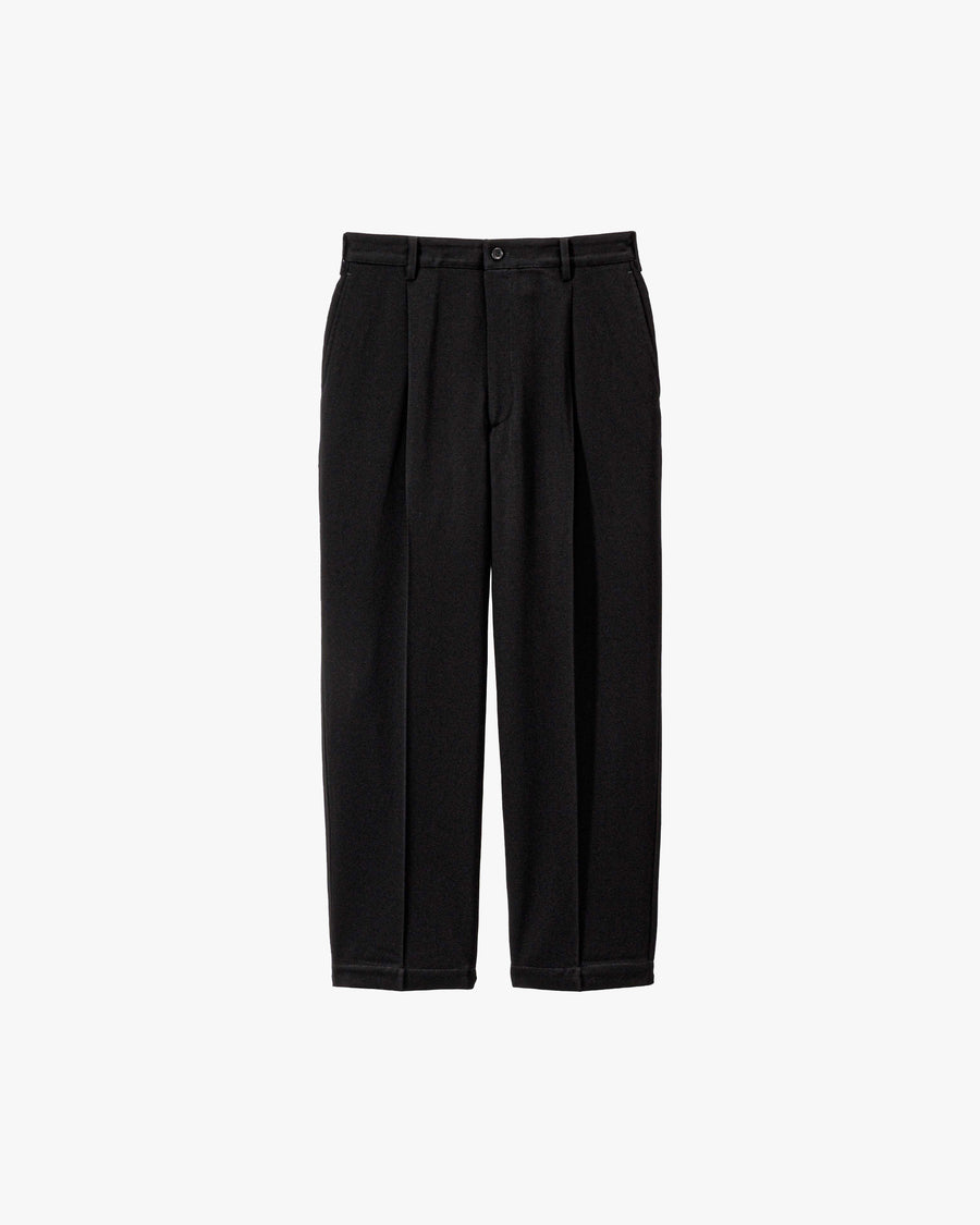 Wool Doeskin Wide Tapered Slacks