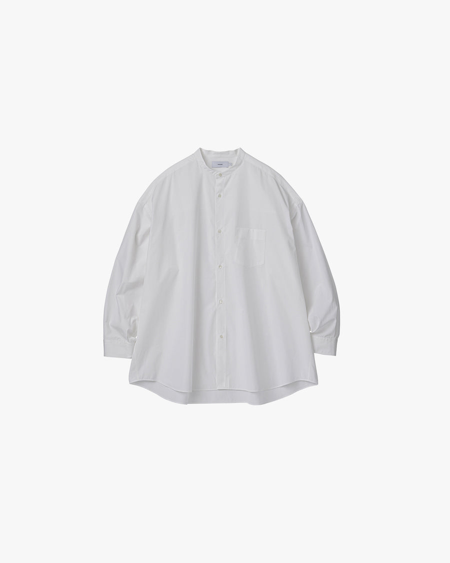 High Count Band Collar Round Cut Oversized Shirt