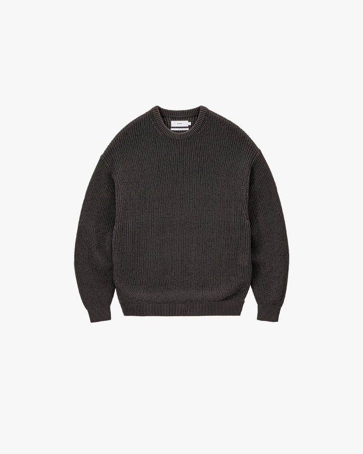 Coiled Wool Nylon Crew Neck Knit