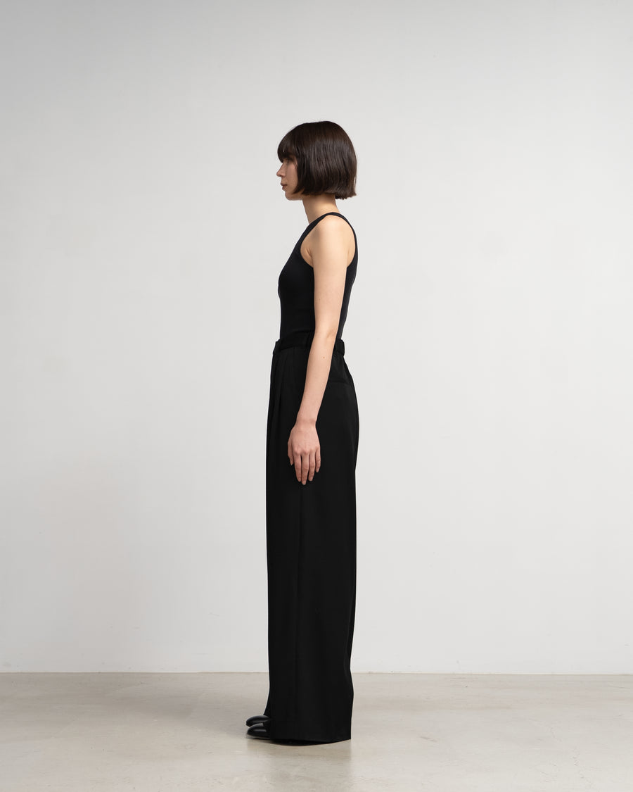 Wool Doeskin Two Tuck Wide Pants
