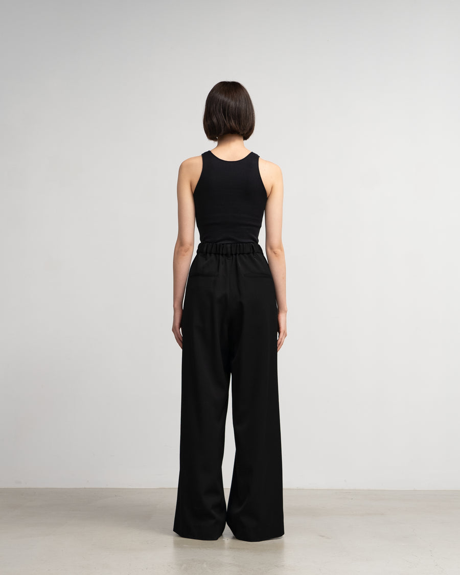 Wool Doeskin Two Tuck Wide Pants