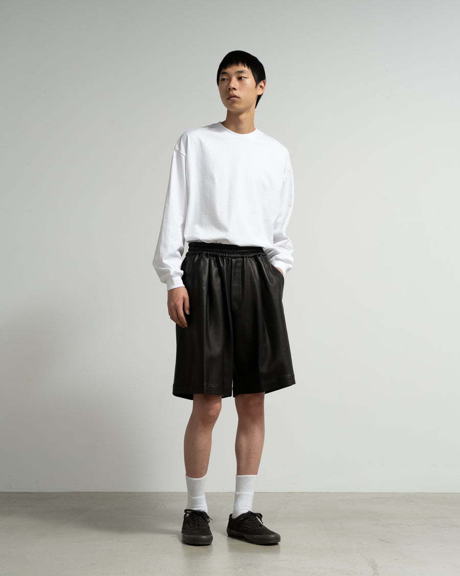 SALE- Lamb Leather Track Wide Shorts – Graphpaper