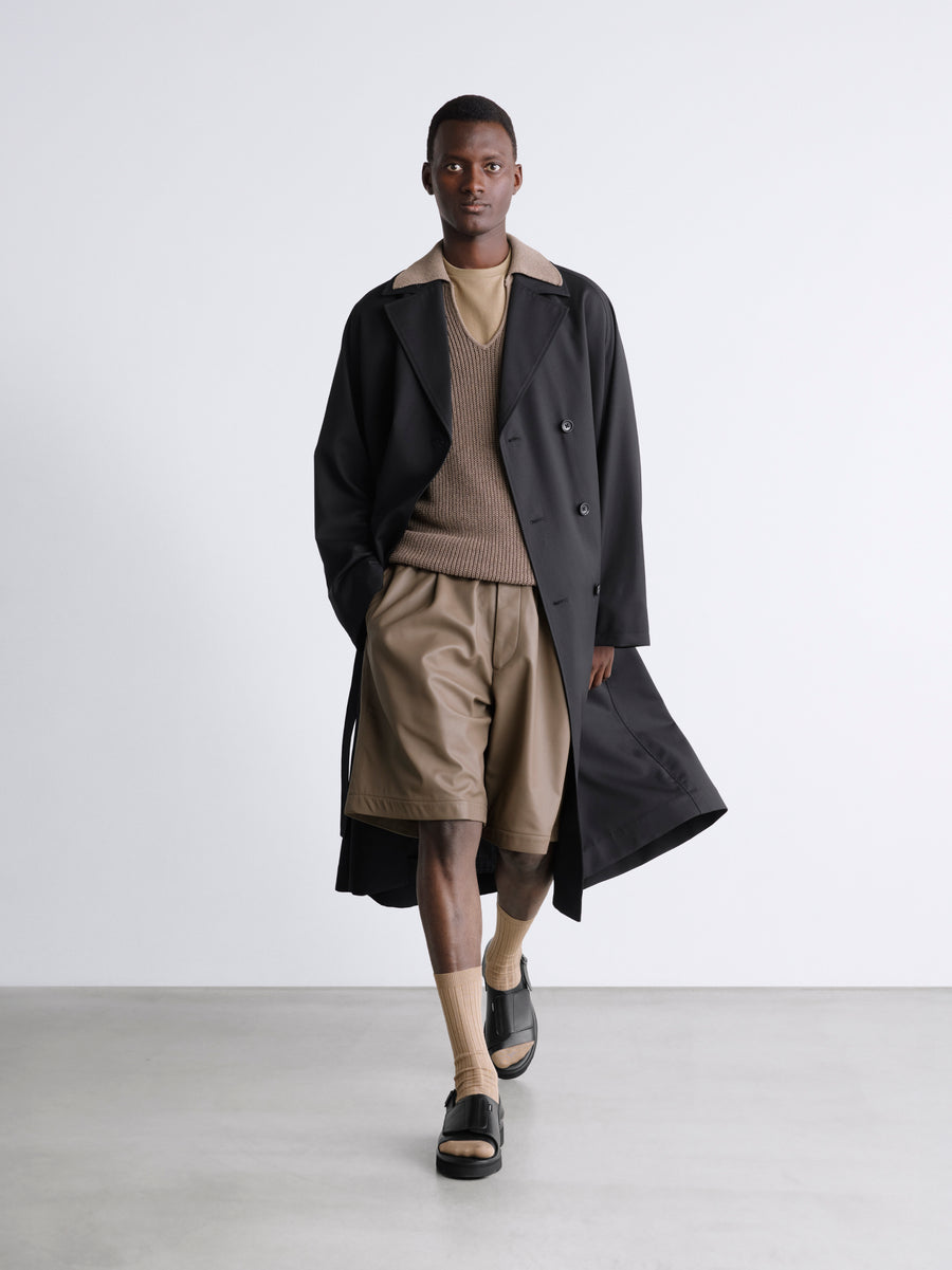 SALE- Lamb Leather Track Wide Shorts – Graphpaper