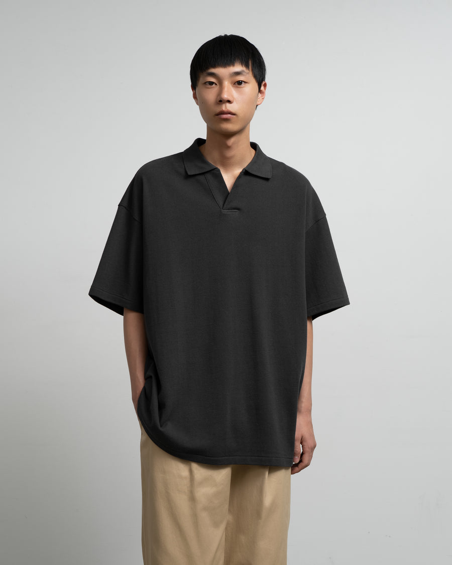 トップス Graphpaper Pique Jersey Skipper Polo Cotton Pique Jersey S/S Skipper Polo – Graphpaper