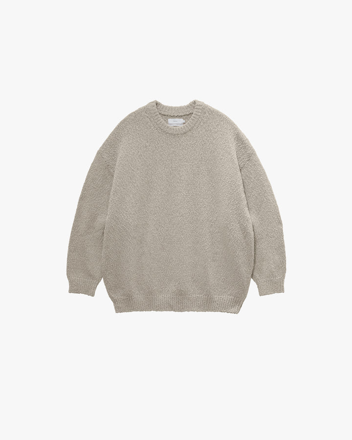 Cotton Wool Slub Oversized Crew Neck Knit