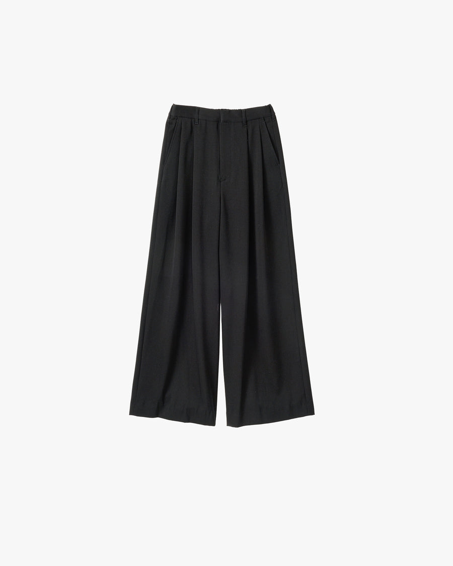 Wool Doeskin Two Tuck Wide Pants