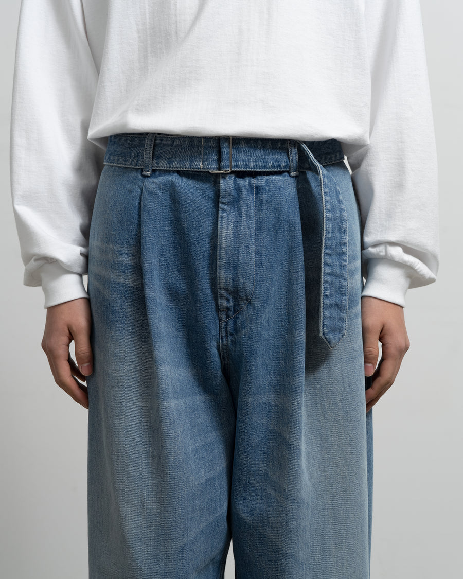 Selvage Denim Belted Pants -LIGHT FADE- – Graphpaper