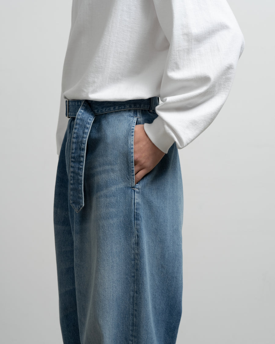 Selvage Denim Belted Pants -LIGHT FADE- – Graphpaper
