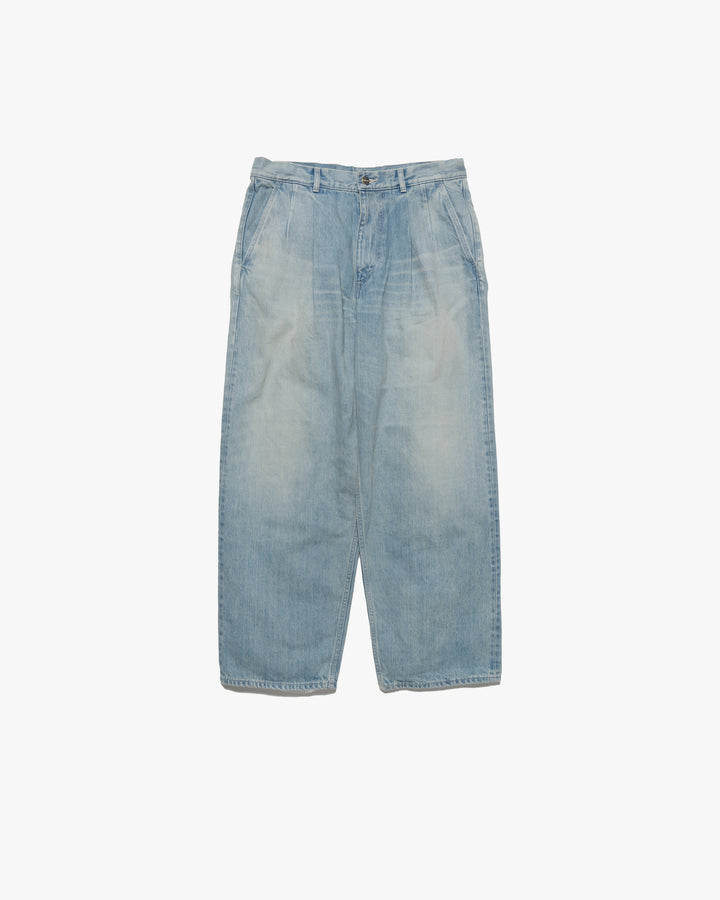 Selvage Denim Two Tuck Pants -LIGHT FADE-